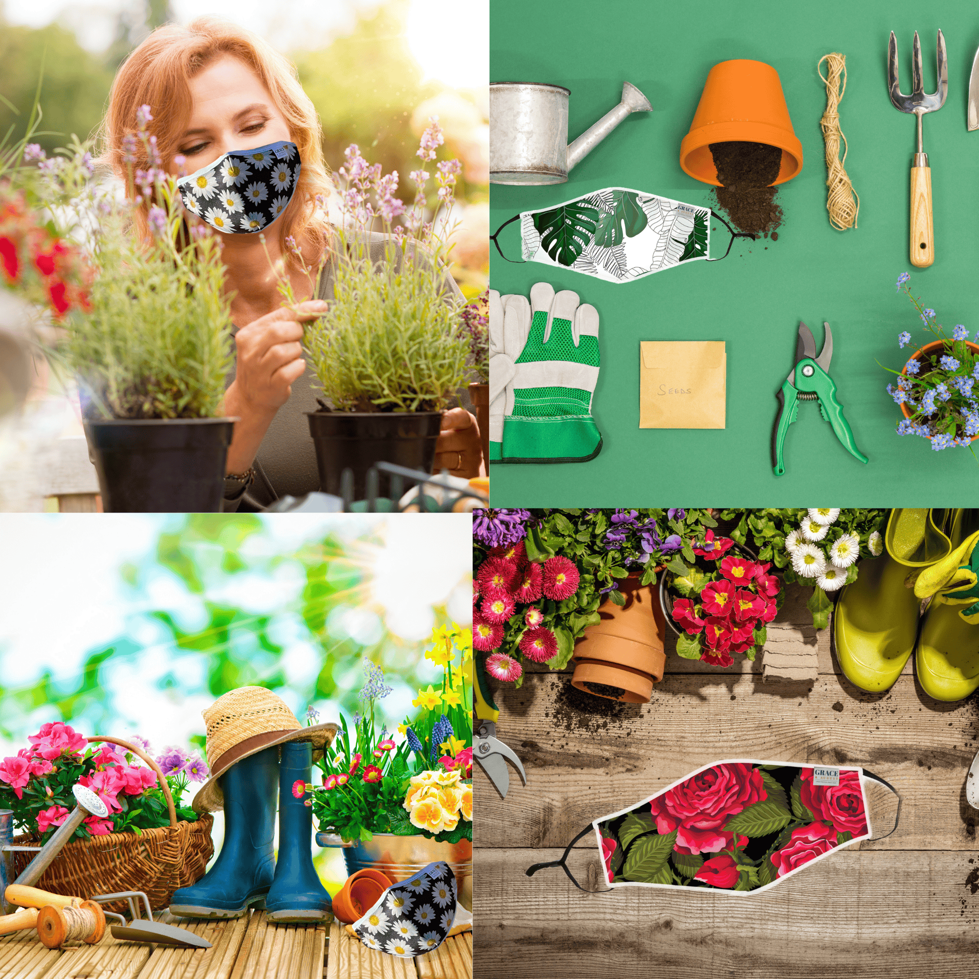 Reusable Fabric  Face Mask - with nose wire, Filter Pocket and two 2.5 Filters- Mint Beauty Face masks