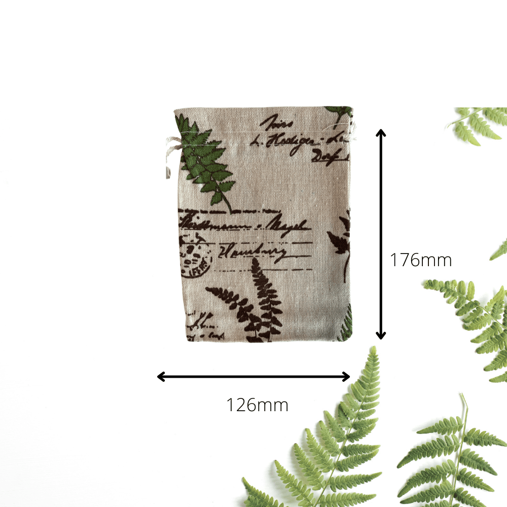 Storage Bag - Drawstring, Burlap  - Perfect for Everyday Use - Fern Face masks